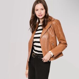 NWOT American Leather Co. Washed Leather Moto Jacket Brown 16 Regular never worn